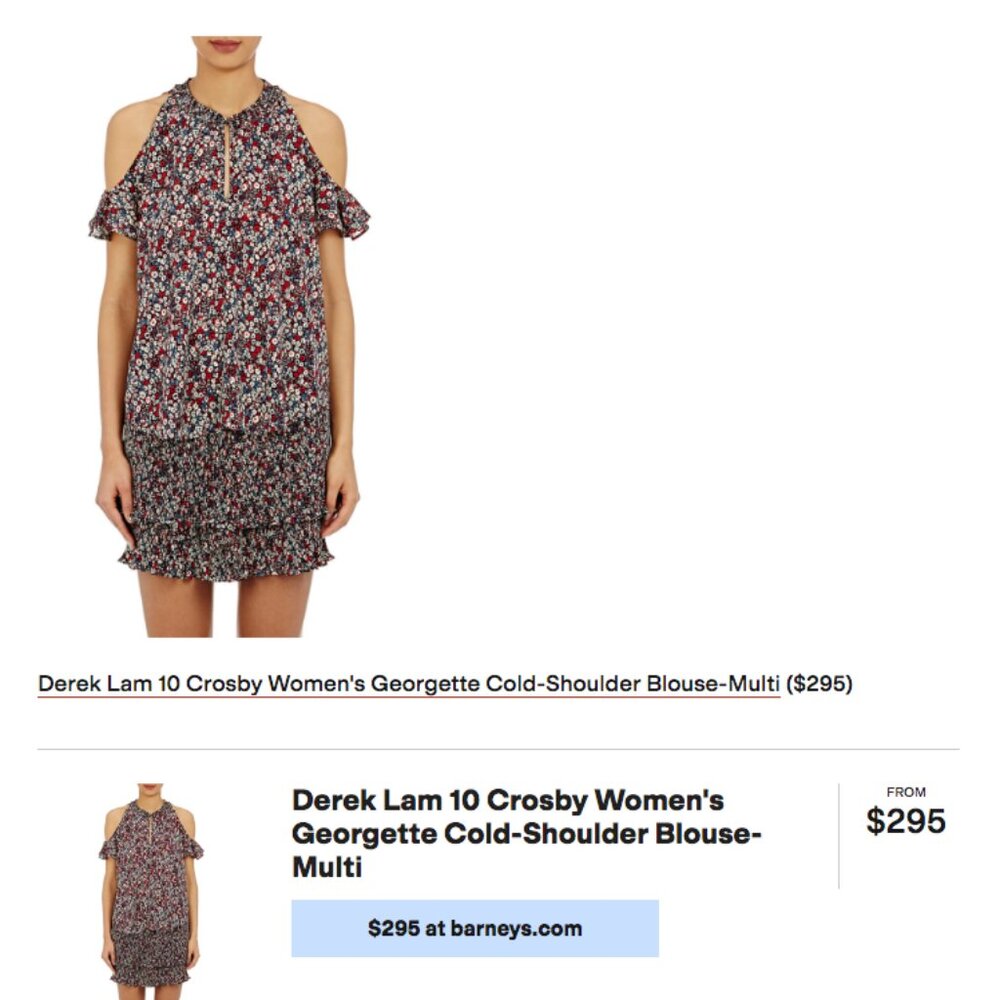 Derek Lam 10 Crosby  Georgette Cold Shoulder Blouse  size 2 - Picture 5 of 11